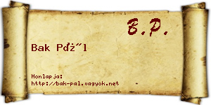 Bak Pál névjegykártya